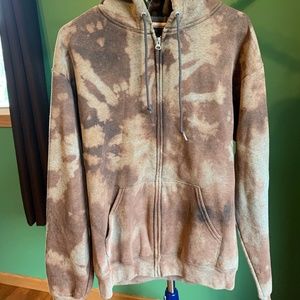 Cozy Bleached Tie Dye Hoodie Sweatshirt